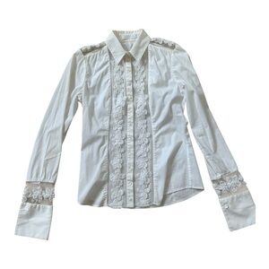Anne Fontaine Cream Blouse with Elegant Detailing